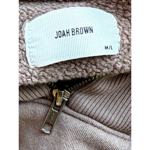 Joah Brown front zip brown cropped sweatshirt - Picture 5 of 5